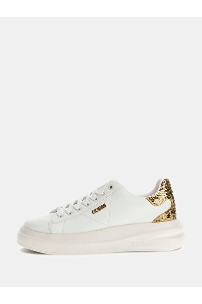 Guess Elbina10 Kadın Beyaz Altın Deri Sneaker FLFE10ELE12-WHIGO