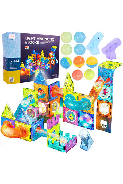 MalPlay Magnetic Construction Set, 75 Multicolored Pieces, 110173