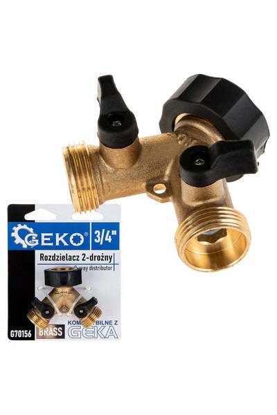 GEKO Distribuitor cu 2 robinete GW 3/4" x 2 GZ 3/4", G70156