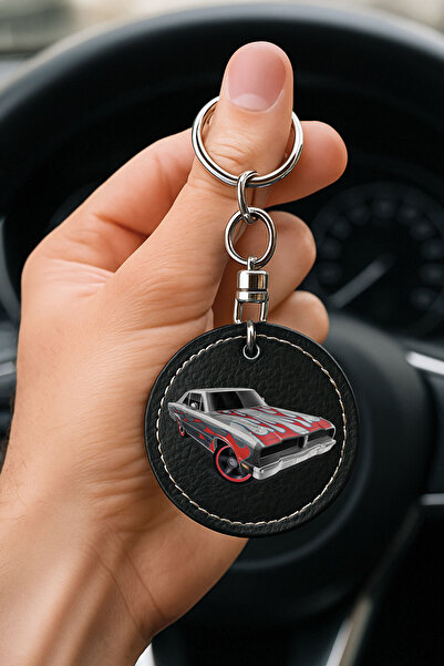 Cekuonline سلسلة مفاتيح سوداء مصنوعة يدويًا من الجلد المزخرف للسيارة/السيارة/...