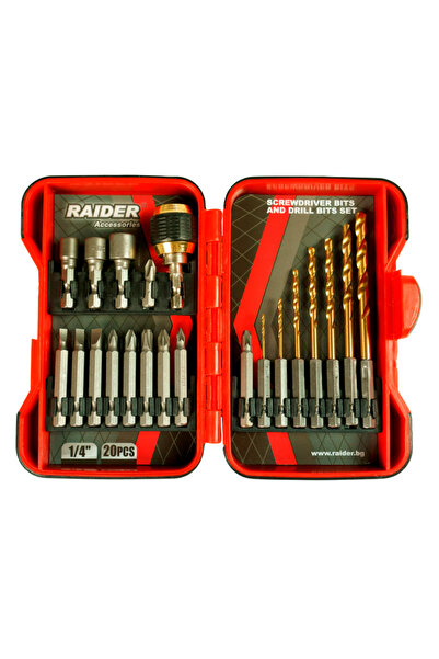 Raider Set biți și burghie pentru șurubelniță 20 bucăți, 157797