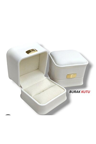 BURAK KUTU KUYUMCU MALZEMELERİ&AKSESUARLARI Deri Yüzük Kutusu Lüks (BEYAZ) İÇ...