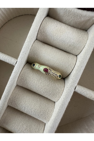 ringbox Water Green Semi-Metal & Stone Colored Gold Ring