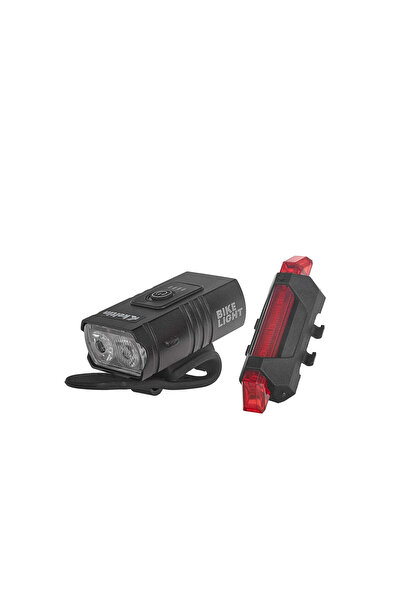 Keltin Set waterproof bike lights front + rear with USB charging, IPX4, 800 lm front, 120 lm rear, K