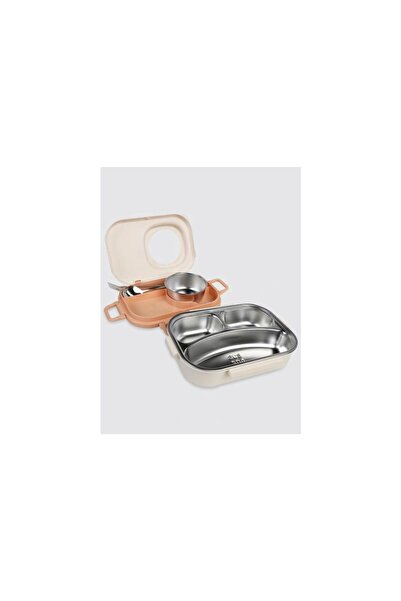 Vagonlife Uzspace Vgn-8021-8036 Stainless Steel Food Container - Lunch Box 600 ml Peach White
