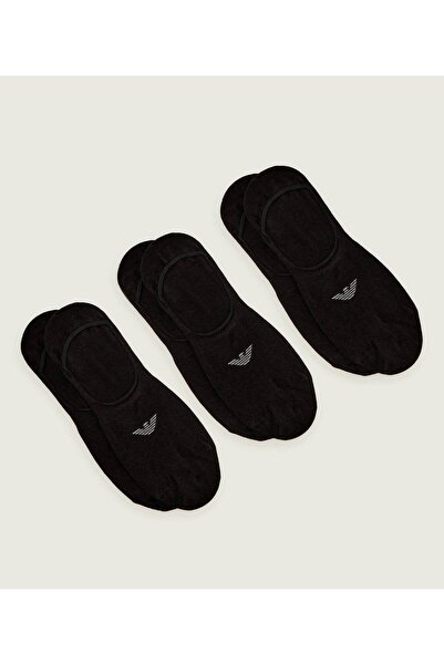 Emporio Armani Мъжки памучни чорапи Armani Eagle Logo, 3 чифта, черни EM000548 AF14446-MC061