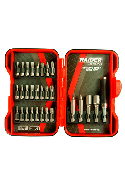 Raider Set de biți și adaptoare pentru șurubelniță, 29 de bucăți, 157792