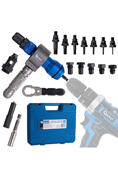 GEKO Adaptor Home Kit pentru nituri pop 3 în 1 cu nituri și piulițe, G01354