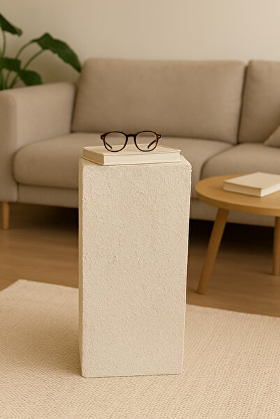 stork woods Dekoratif el yapımı doğal taş görünümlü yan sehpa