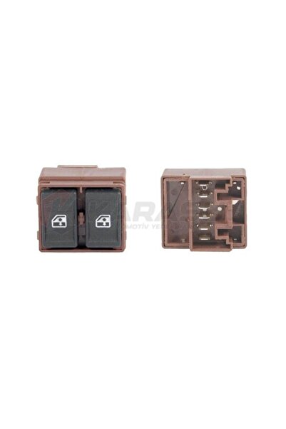 ARKIL DOGAN SLX 131 CAM ACMA DÜĞMESİ ÇİFTLİ ÖN SOL 6 PIN KAHVE