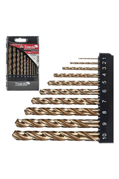 Tvardy Set burghie metalice, 1-10 mm, 10 bucăți, T03151
