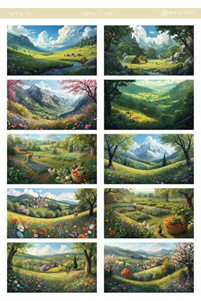 MirayDesign 1 ورقة ملصقات ذات طابع الربيع مقاس 12*17 سم / سكرابوك، مجلة بوليت، مخطط، دفتر ملاحظات