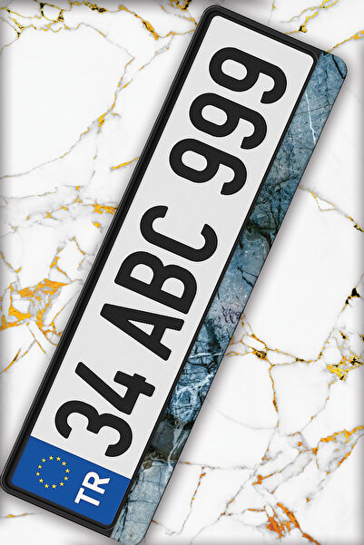 Cekuonline Plakalık Temalı Lazer Kesim Desenli Oto Araba Araç Plakalığı 2 Adet - BlueMarble