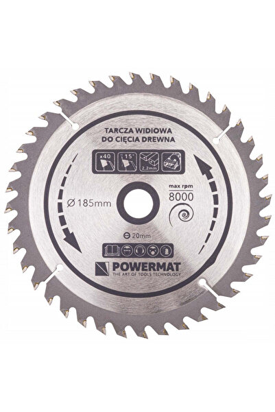 Powermat Disc circular pentru lemn 185x20mm cu 40 dinti TDD,