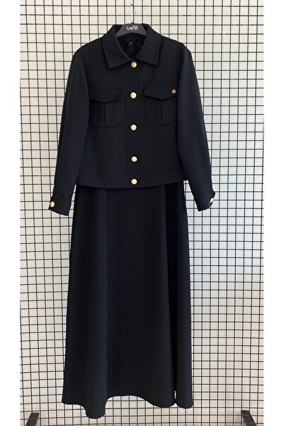 Armine Zero Sleeve Boydan Lycra Dress-Jacket Set Autumn-Winter