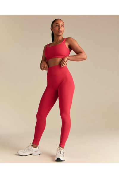 HepsitrentStore Bitter Red Color High Waist Seamless Fit Jogger Stretchy Leggings