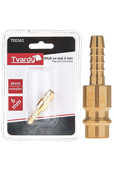 Tvardy Adaptor din alamă pentru dopul furtunului pneumatic, 6 mm, T00261