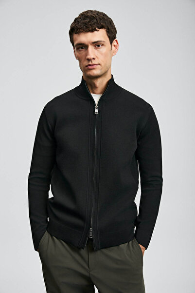 Lufian Cardigan pentru bărbați Enrico Black 112100071