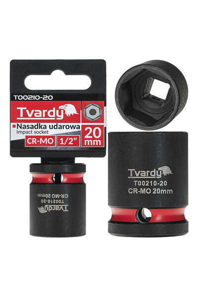 Tvardy Impact Socket Wrench in 6 Points, 1/2", 20 mm, T00210-20