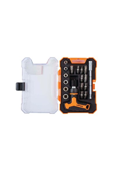 VILLAGER Set capete tubulare si maner tip T, 18 elemente, VL059883