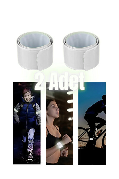 KDOT Yansıtıcı 2 Adet Şerit Reflektör Bilezik Bileklik Kolay Takılan Bantsız ...