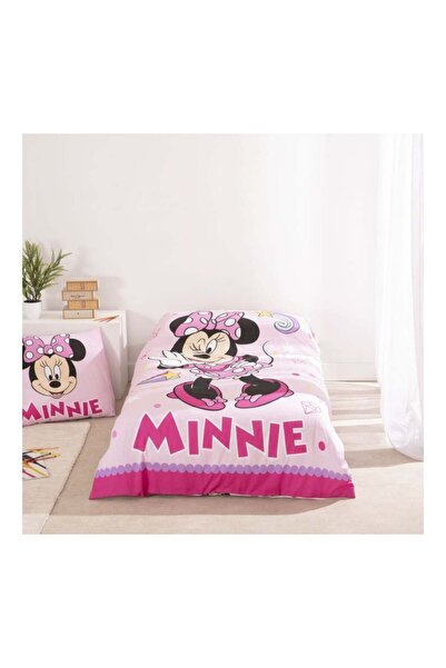 Minnie Mouse Bedding set, 100% cotton, 2 pieces, 140x200 cm, 65x65 cm, pink, Happy, Minnie Mouse