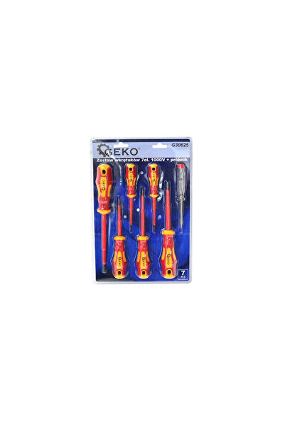 GEKO Set of 6 screwdrivers 1000V + voltage tester, G30625