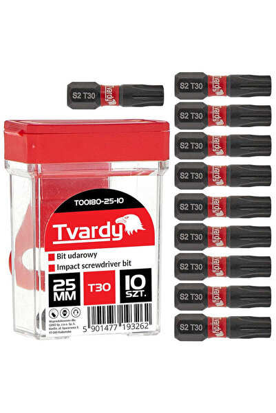Tvardy Set biți de impact T30, 25 mm S2, 10 buc, T00180-25-10