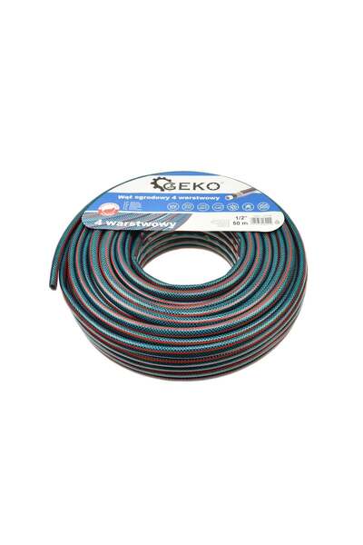 GEKO Furtun de grădină cu 4 straturi 1/2" 50m, G73785