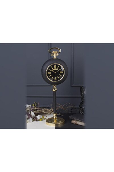 Sembol SİYAH ALTIN AYAKLI SAAT 64CM