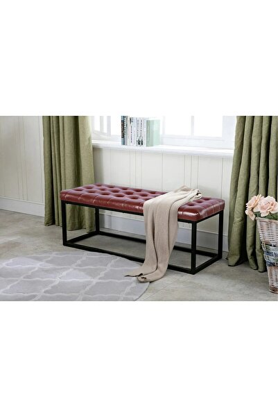 asaella mobilya CHESTER Deri Metal Ayak Dekoratif Yatak Ucu Oturma Bank Kapit...