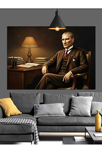 Tablo Mega Masada Mustafa Kemal Atatürk Dekoratif Kanvas - Mdf Ahşap Tablo