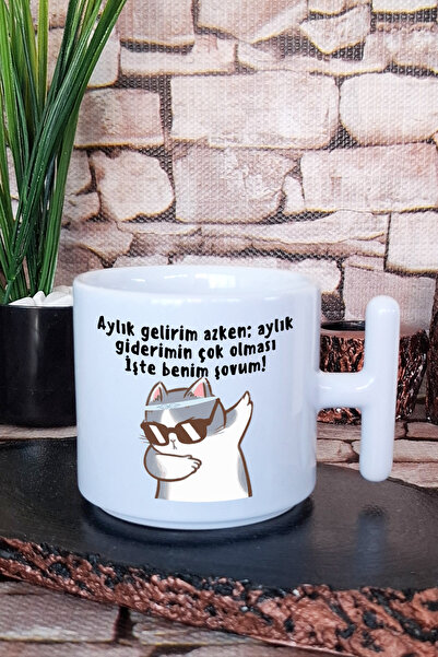 giftkonsept Here's My Show Cool Cat Printed Fun and Funny Gift t Handle Latte Cup Mug
