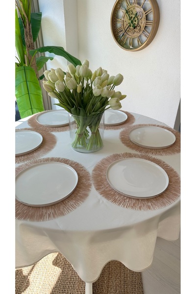 Decamor home 6 τεμάχια Εύκολο στο καθάρισμα Μπεζ Αμερικανικό Σερβίτσιο