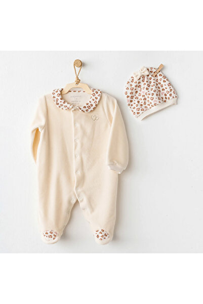 andywawa Ac26238 Little Leopard Jumpsuit Ecru