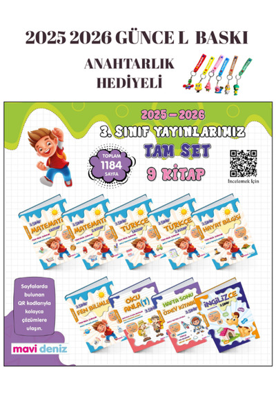 Mavi Deniz Yayınları MAVİ DENİZ YAYINLARI 3.SINIF İDEAL FULL SET 9 KİTAP