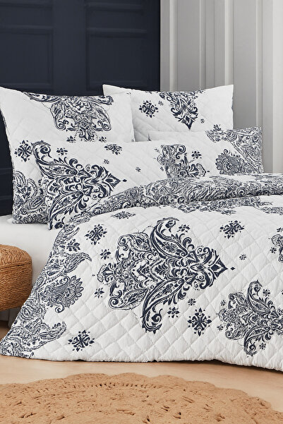 Mislina Home Santorini Single Quilted Filled Duvet 4 Seasons Baklava Dsn | Pillow Case Gift |   160X230Cm