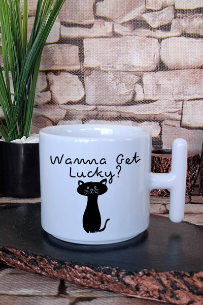 giftkonsept Wanne Get Lucky Lucky Cat Printed Fun t Handle Latte Cup Mug