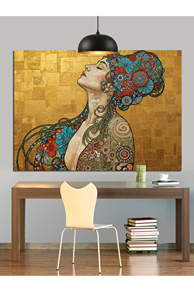KanvasSepeti Portret feminin cu model mozaic Pictură în ulei Texturată Pânză ...
