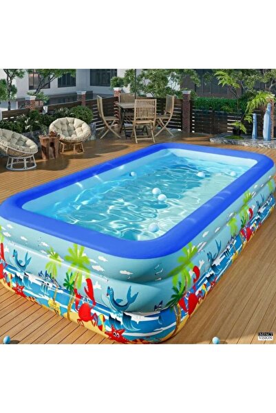 Impact Vision Inflatable Pool for Children, Multicolored, Rectangular, 180 x 125 x 54 cm, Impact Vision®