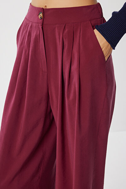 Lovelyİstanbul Cepli Kışlık Modal Palazzo Pantolon LFH0013 VİŞNE