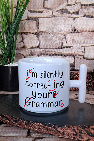 giftkonsept Silently Correcting Your Grammar Printed English Teacher t Handle...