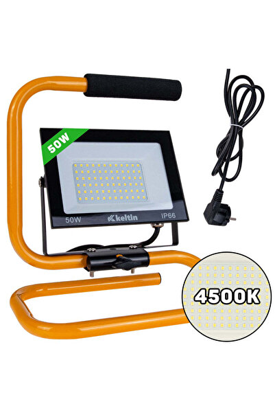Keltin Proiector LED cu suport pentru construcții, alb neutru, 50 W, 4500 K, ...