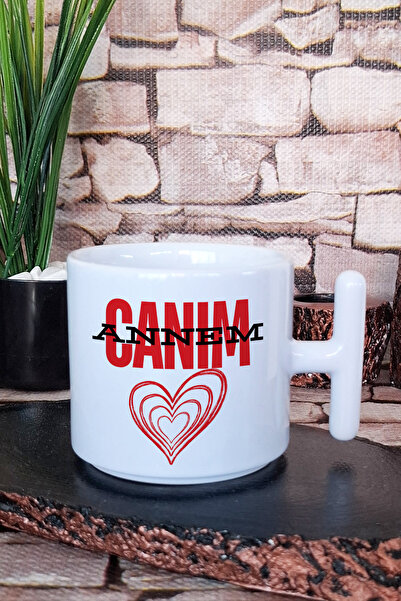 giftkonsept كوب لاتيه مطبوع عليه عبارة 'أمي العزيزة' مع مقبض