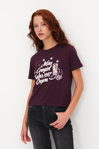 Addax Μπλουζάκι με στάμπα κοντομάνικο P10427-W4