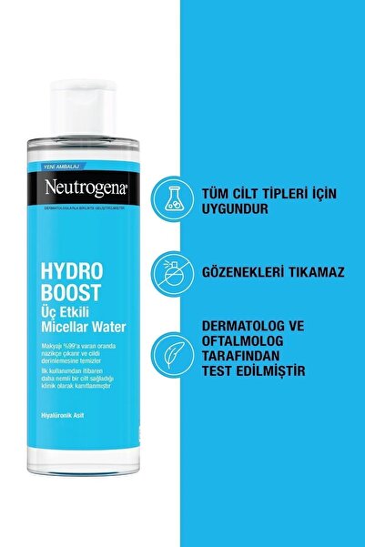 Neutrogena Hydro Boost Makyaj Temizleme Suyu, Temizleme Jeli, Soothing Clear Makyaj Temizleme Jeli- 3'lü set