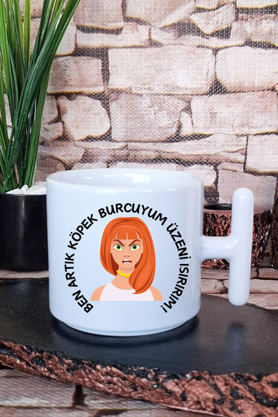 giftkonsept Dog Zodiac Sign Women's Printed Fun and Funny Gift t Handle Latte Cup Mug