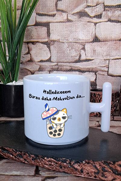 giftkonsept Mahvolsun Da Halledicem Printed Fun and Funny Gift t Handle Latte Cup Mug