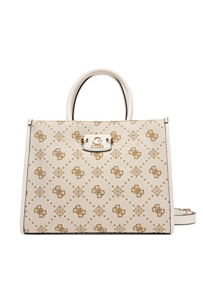 Guess Γυναικεία Τσάντα Χειρός Μπεζ, Λευκή HWCP9654220