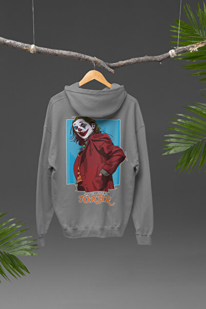 Nulivez هودي كبير الحجم للجنسين بتصميم جوكر مطبوع على الظهر